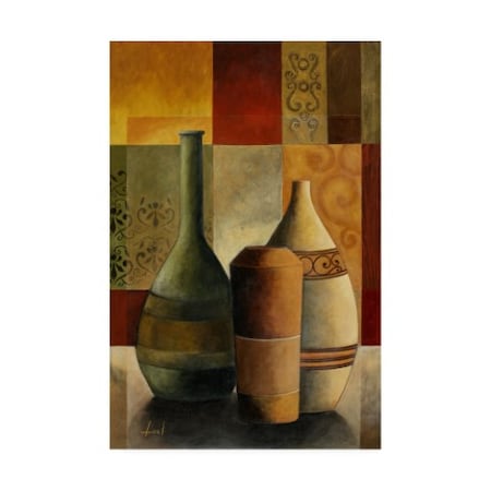 Pablo Esteban 'Vases Over Geometry 1' Canvas Art,22x32